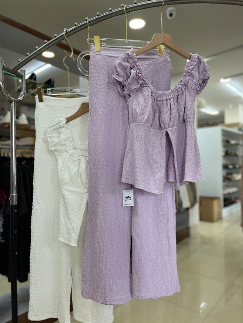 Trendy Runched Top with Bootcut Trousers